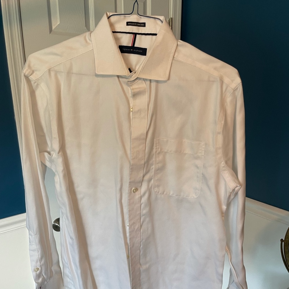 Tommy Hilfiger shirt, M, white micro texture